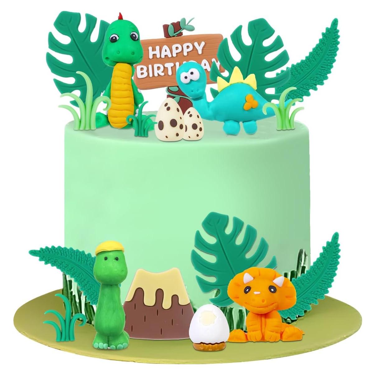 Juego de 19 Piezas Decoración Pastel Dinosaurio Glavatrix