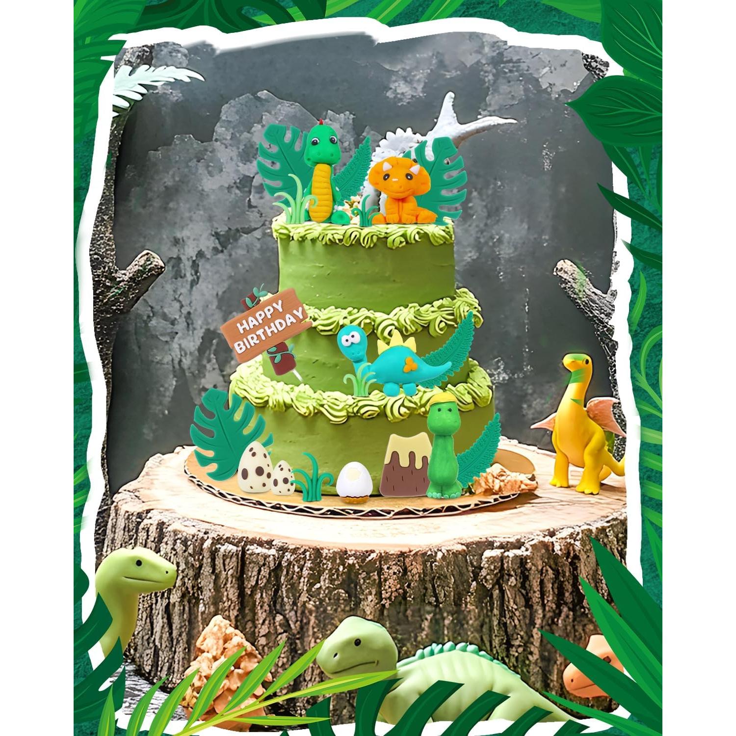 Juego de 19 Piezas Decoración Pastel Dinosaurio Glavatrix