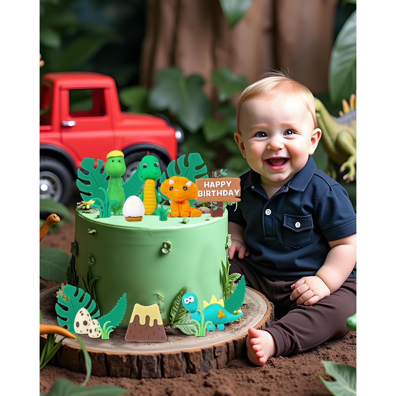 Juego de 19 Piezas Decoración Pastel Dinosaurio Glavatrix