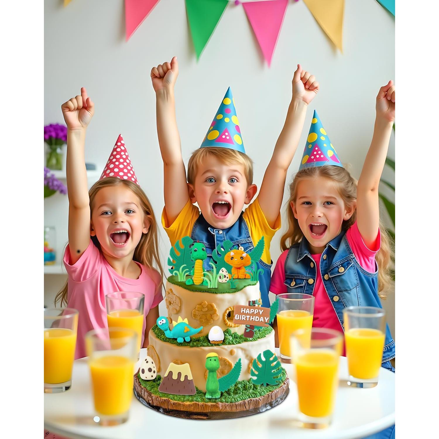 Juego de 19 Piezas Decoración Pastel Dinosaurio Glavatrix