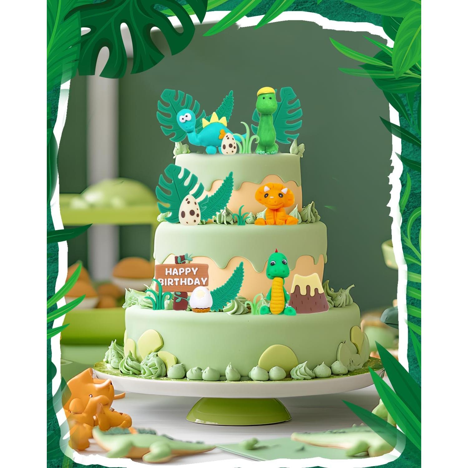 Juego de 19 Piezas Decoración Pastel Dinosaurio Glavatrix
