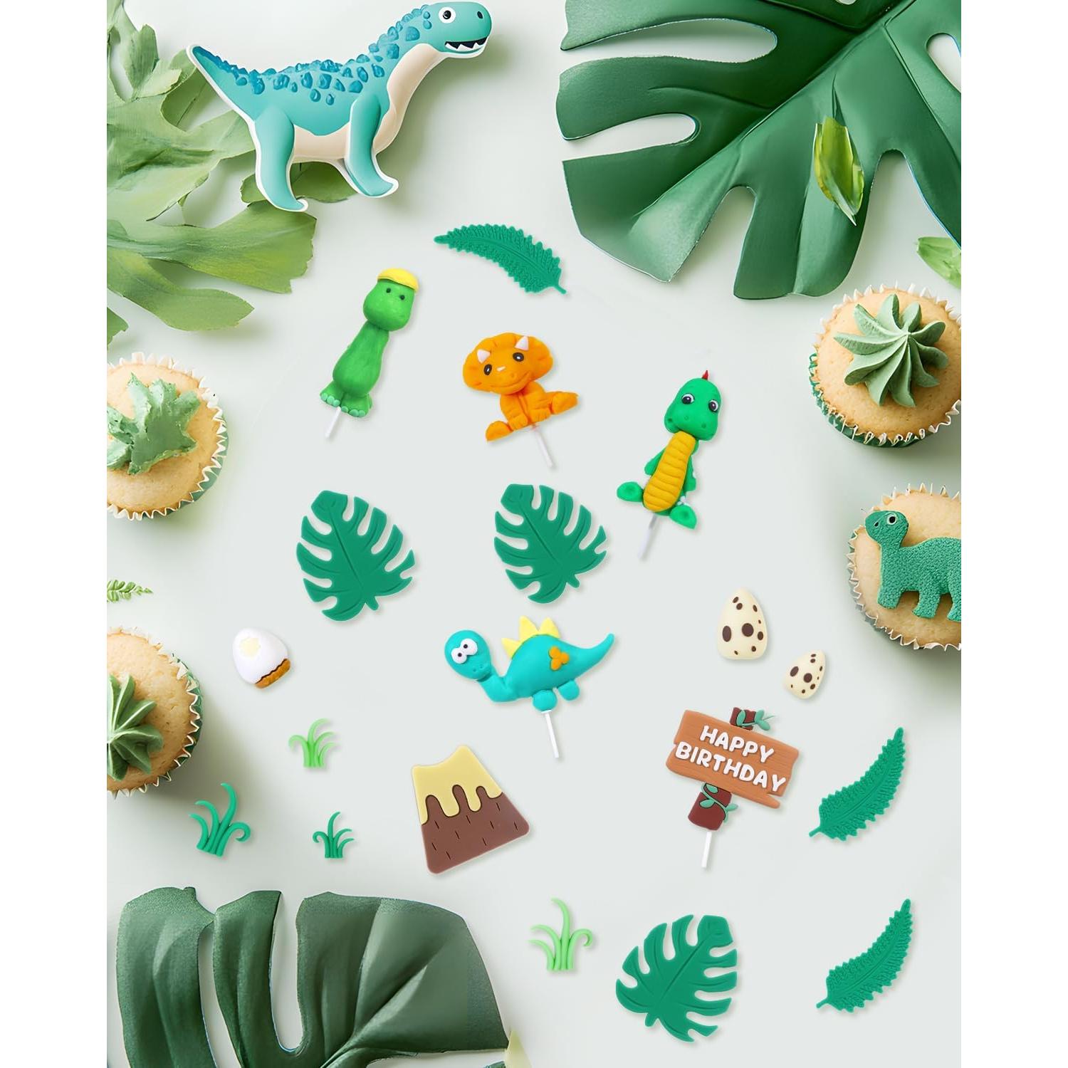 Juego de 19 Piezas Decoración Pastel Dinosaurio Glavatrix