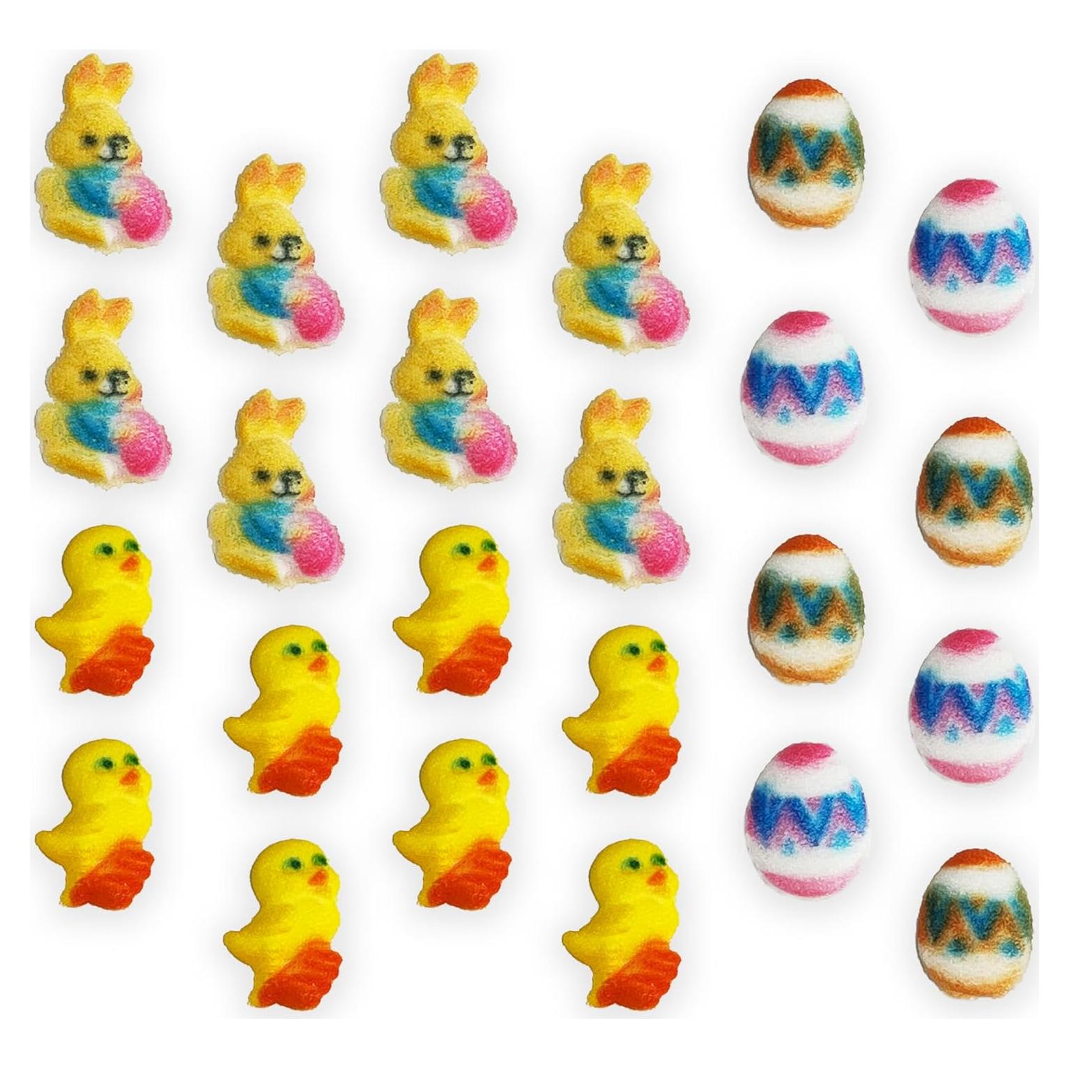 Decoraciones Comestibles de Azúcar para Pascua - 24 Piezas