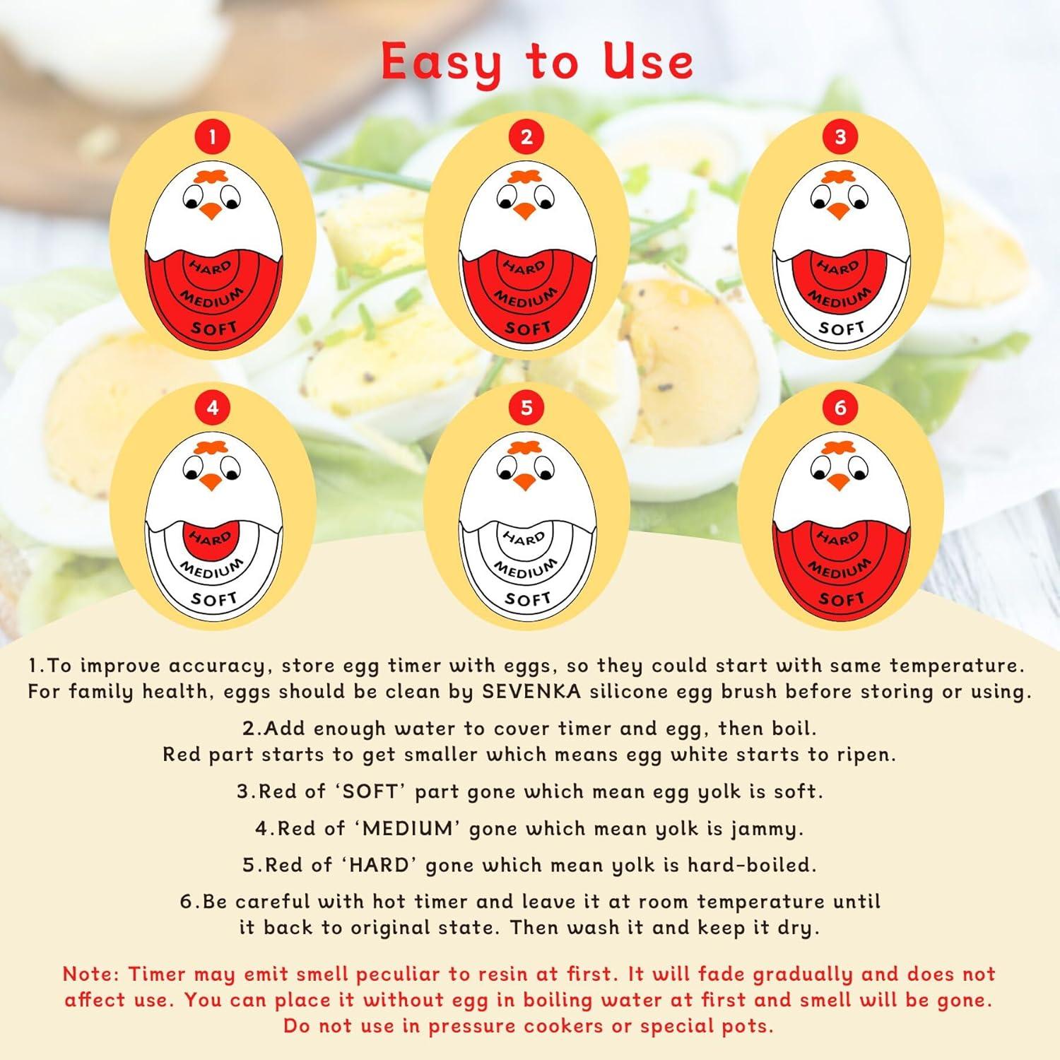 Temporizadores de Huevos SEVENKA - 2 Piezas, Color Sensible