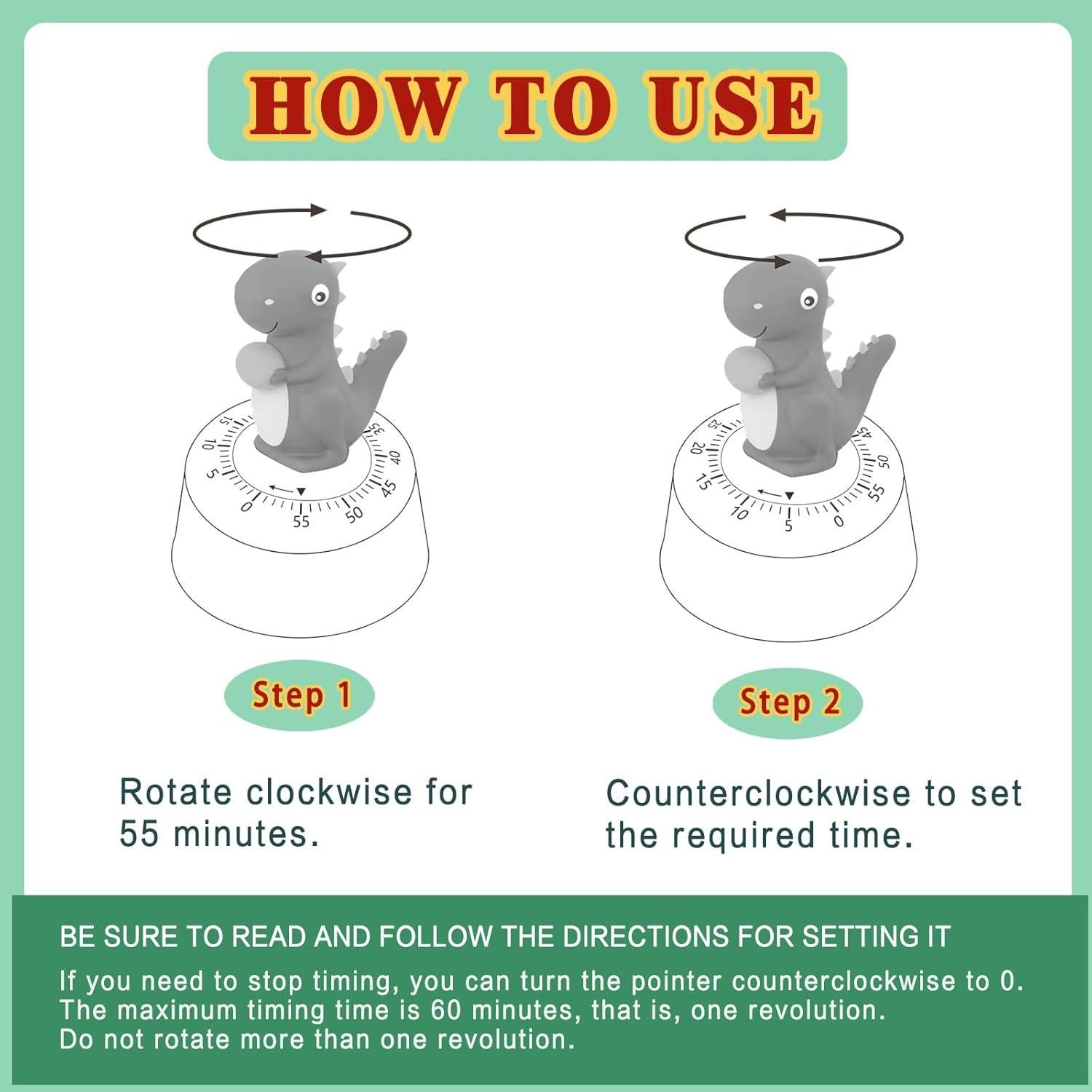 Temporizador Mecánico de Cocina ELE DEPI 60 Minutos Verde Claro