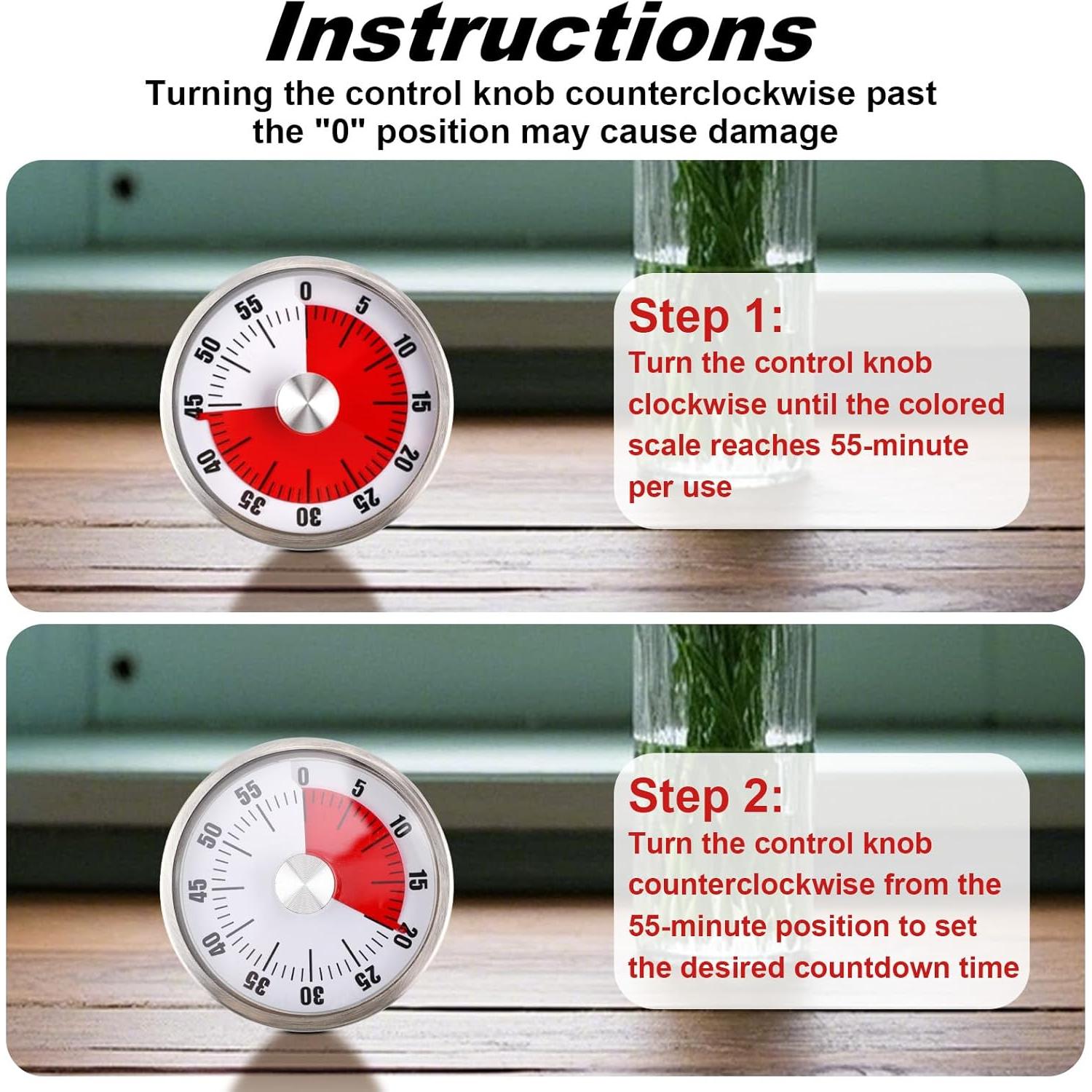 Temporizador de Cocina Mecánico BOXOB Multicolor 6cm