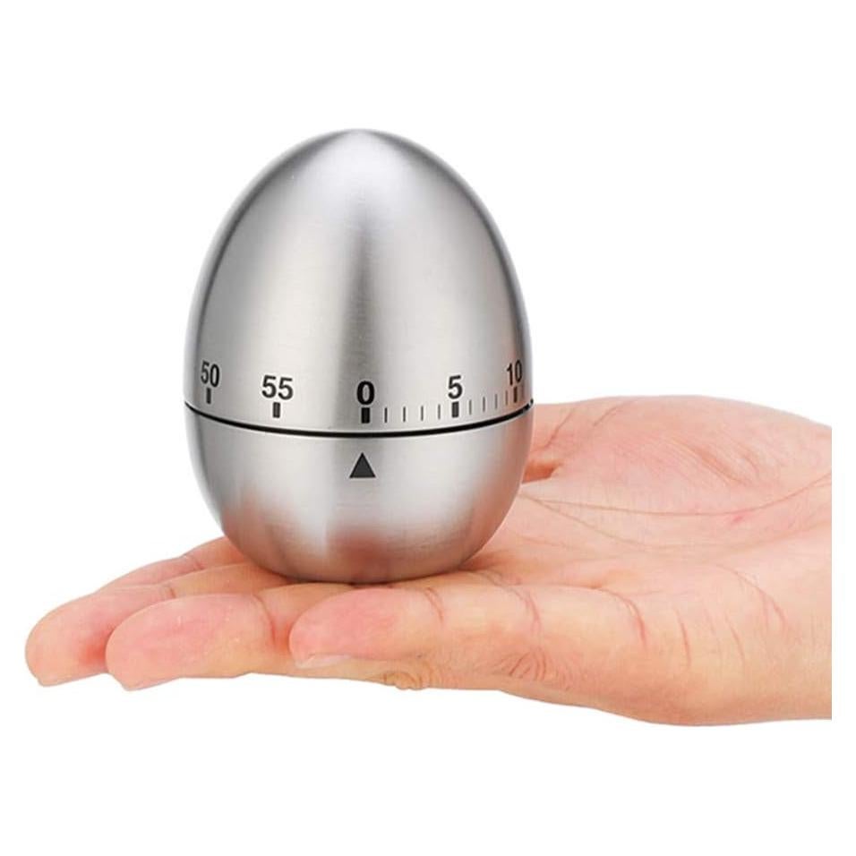 Temporizador de huevo mecánico RBRSLALA 60 min Acero Inoxidable Plata