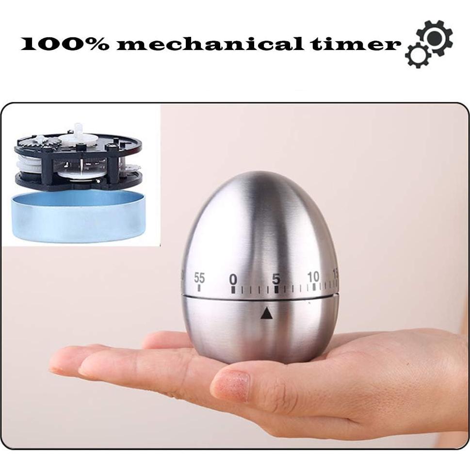 Temporizador de huevo mecánico RBRSLALA 60 min Acero Inoxidable Plata
