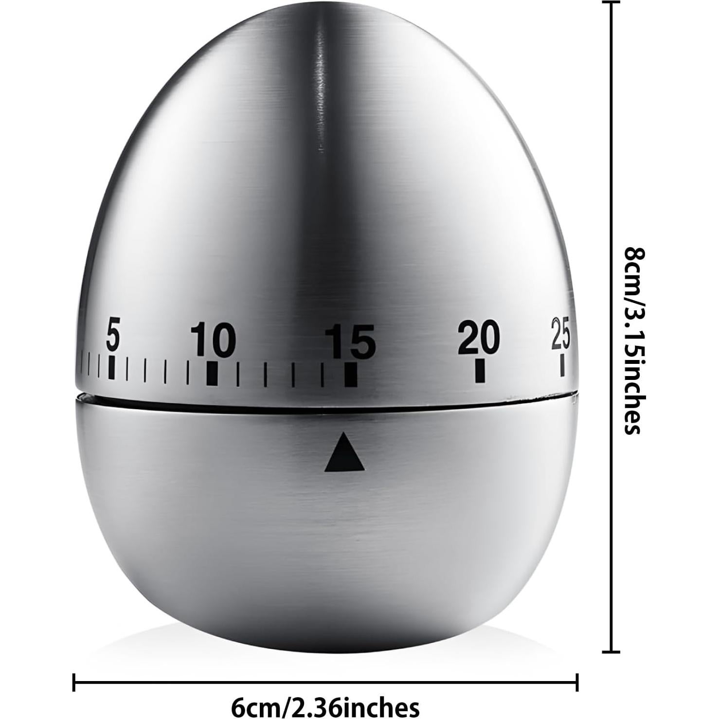 Temporizador de Huevo Mecánico 60 Minutos Wetinforu Acero Inoxidable