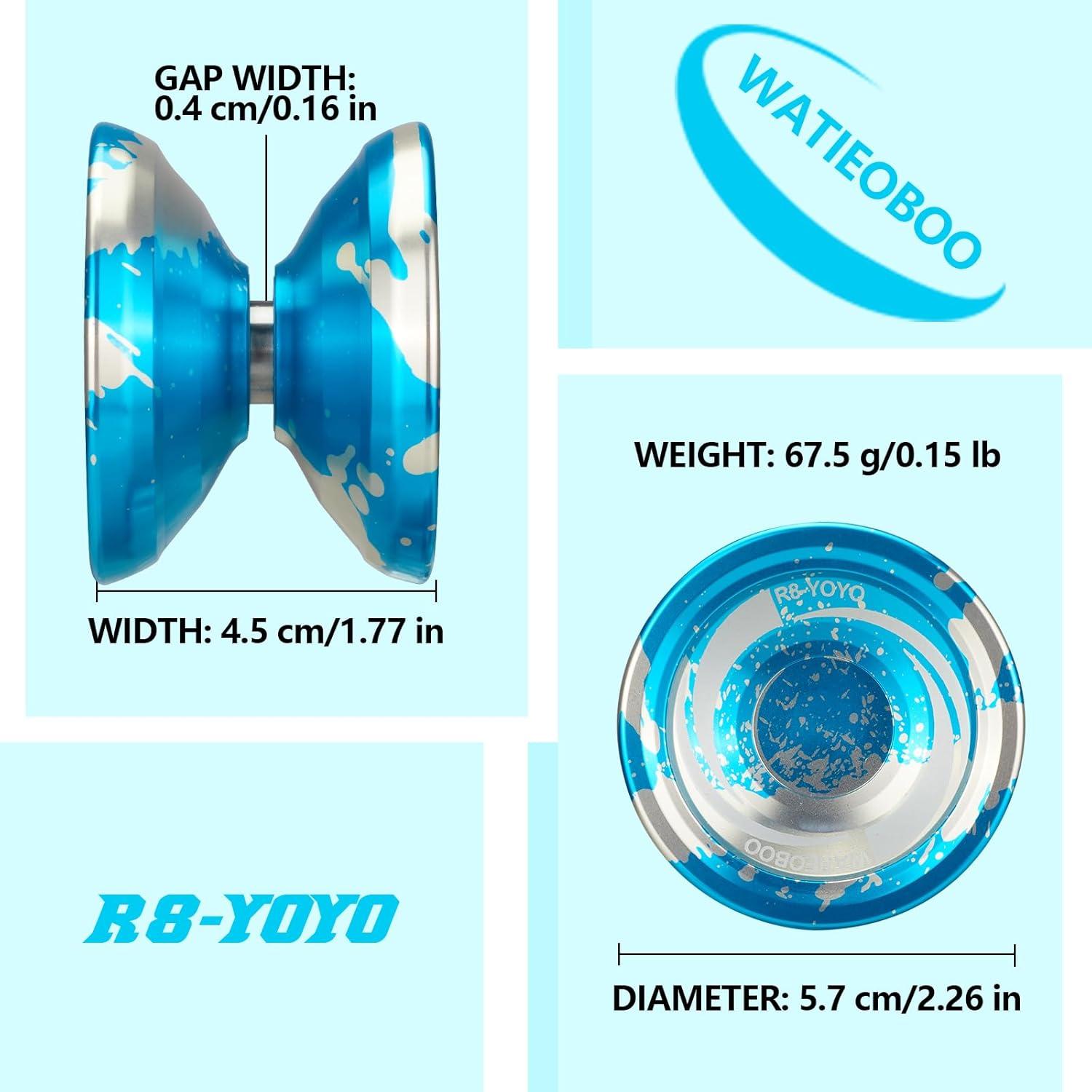 Yoyo WATIEOBOO R8 Profesional Doble Función Azul Plata