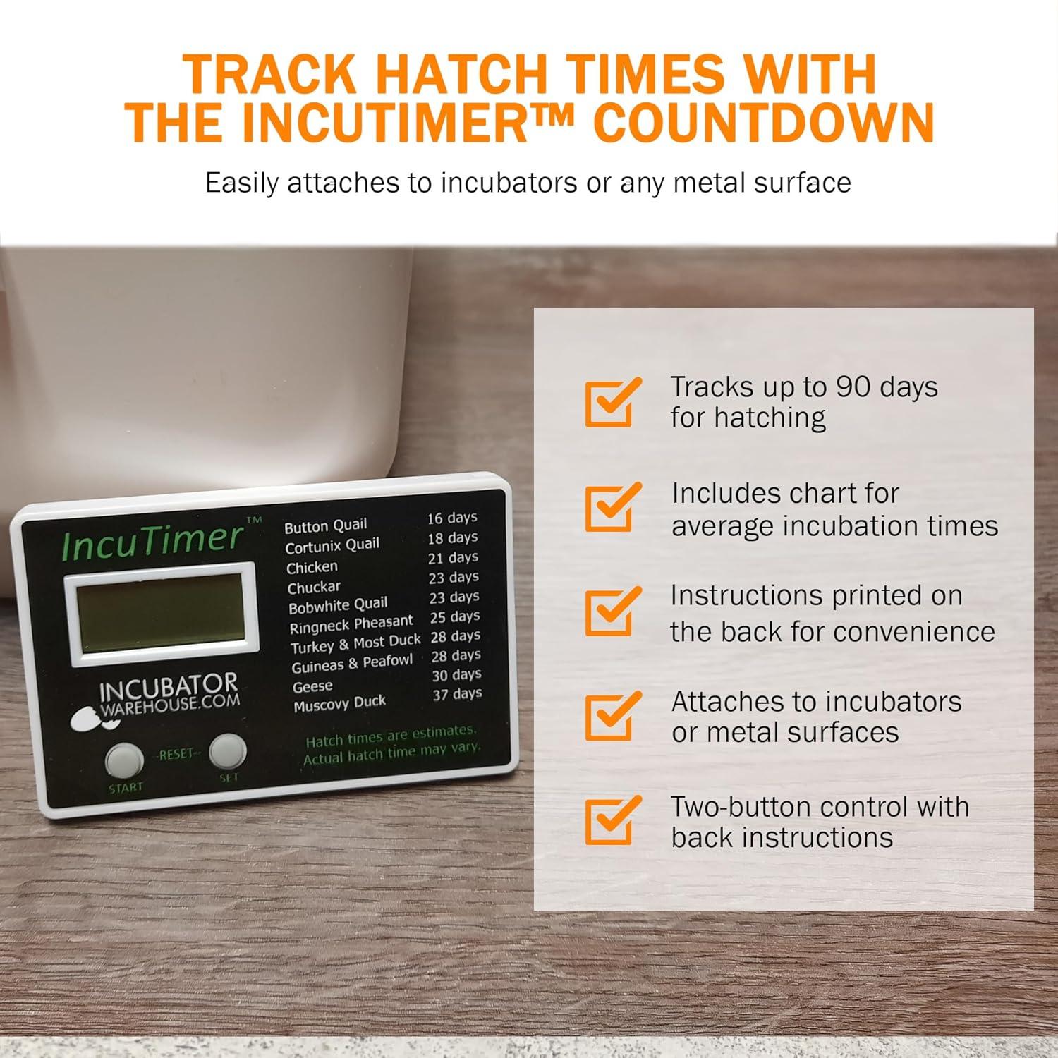 Temporizador de Incubadora de Huevos Incubator Warehouse 90 Días