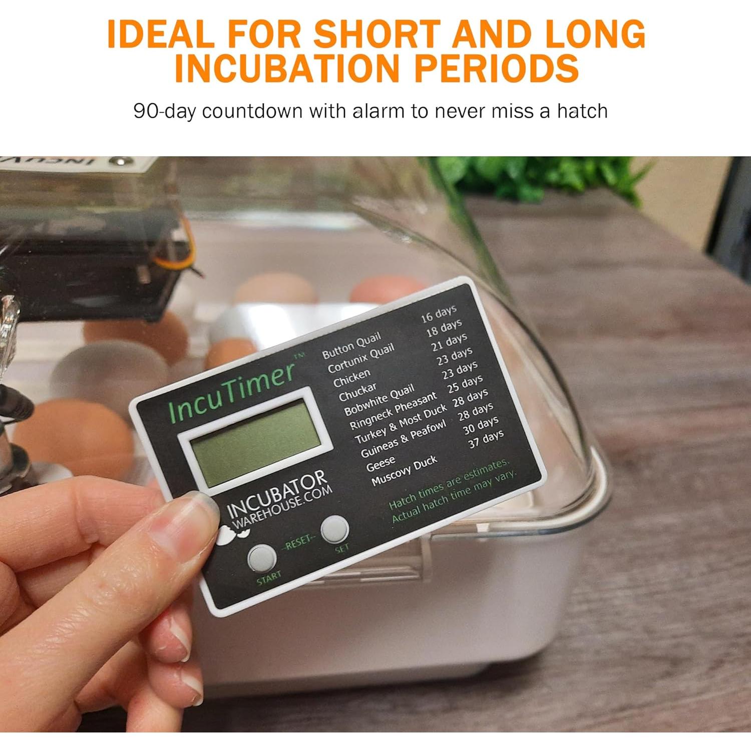 Temporizador de Incubadora de Huevos Incubator Warehouse 90 Días
