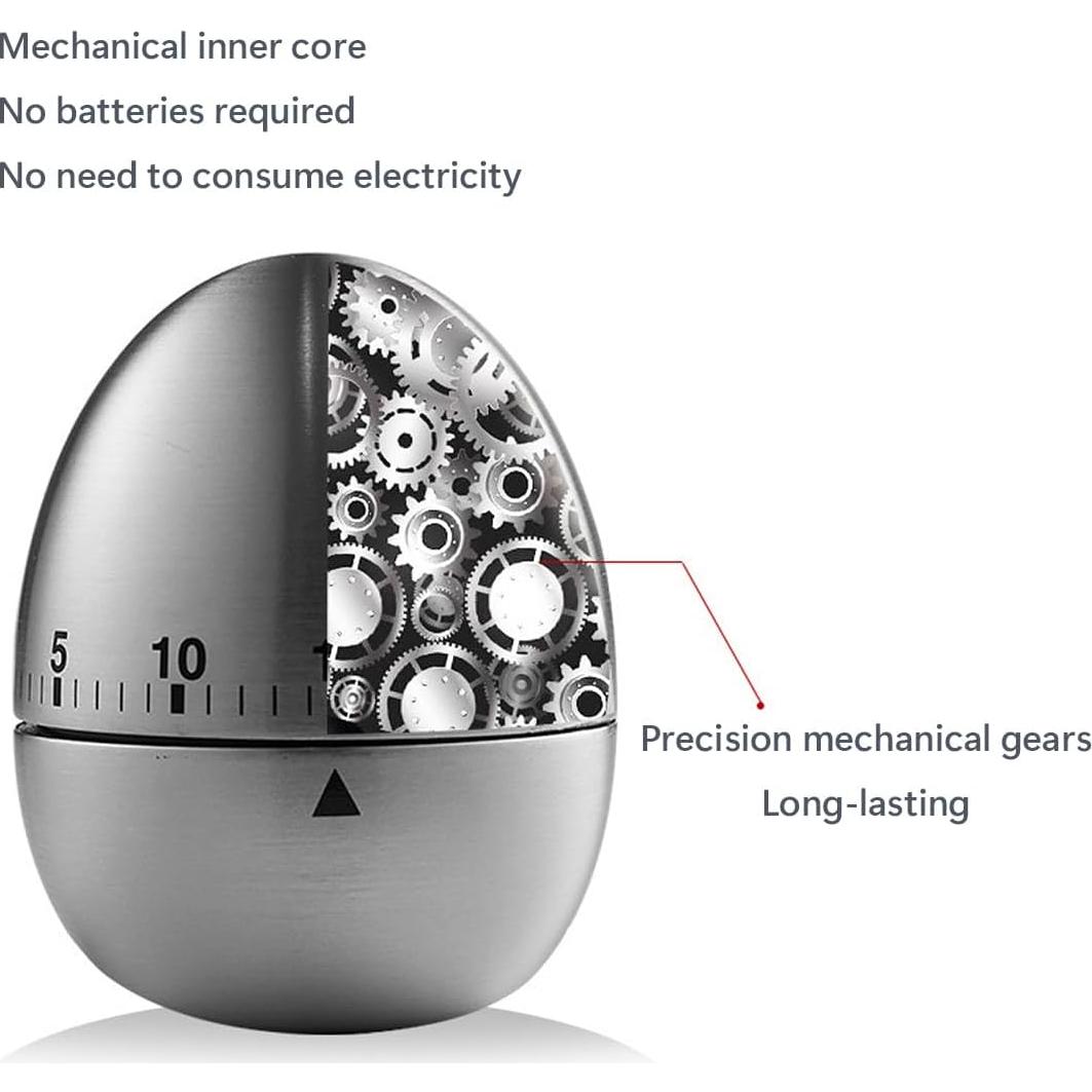 Temporizador de Cocina Mecánico MOBXPAR en Forma de Huevo 60 Min