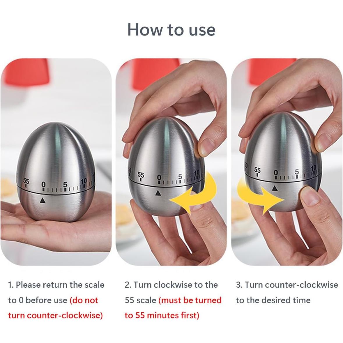 Temporizador de Cocina Mecánico MOBXPAR en Forma de Huevo 60 Min