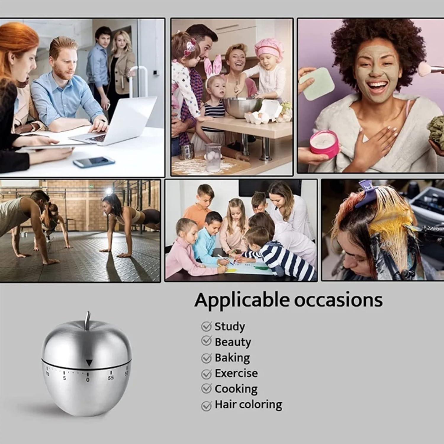 Temporizador de Cocina Mecánico Tomotato 2 Piezas Acero Inoxidable