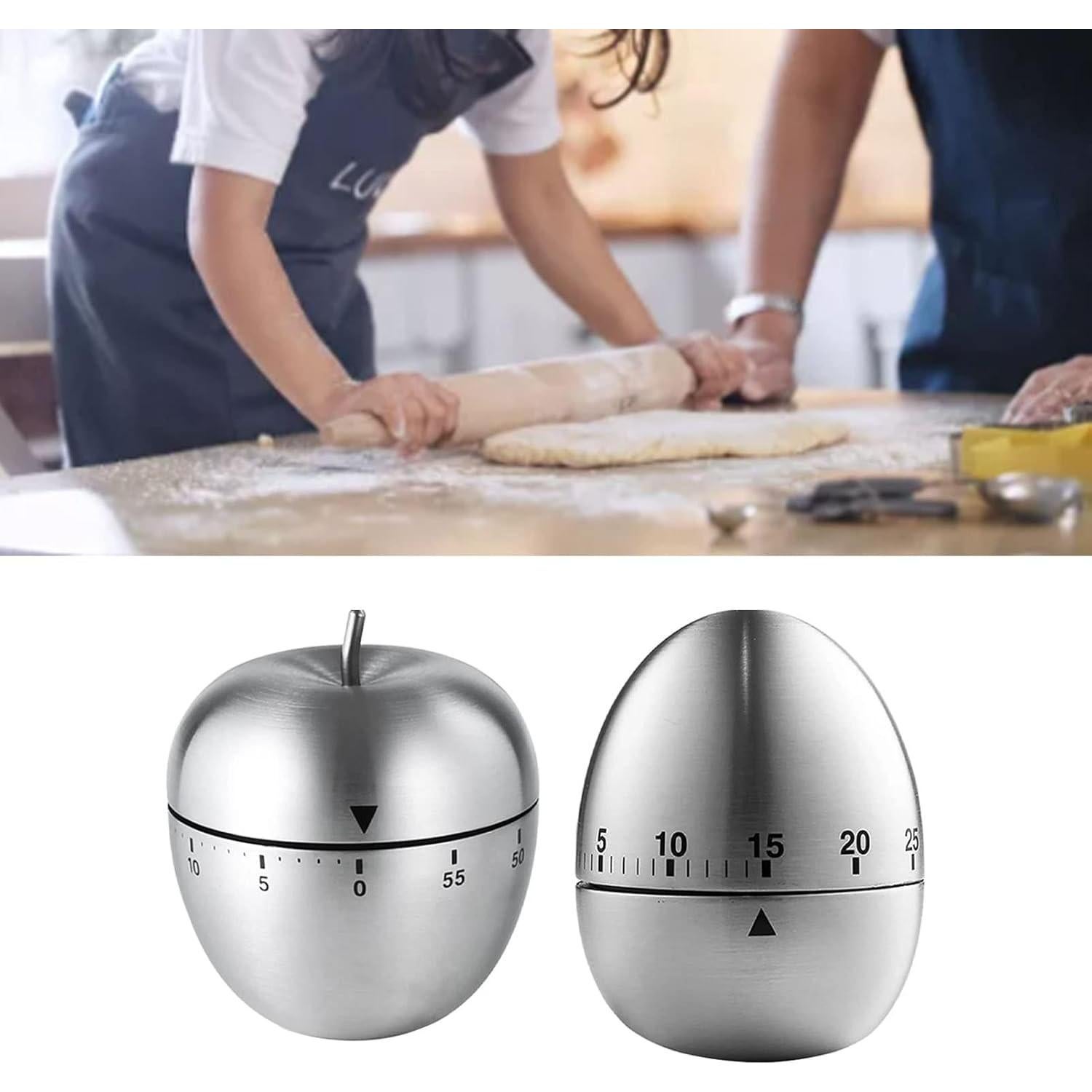 Temporizador de Cocina Mecánico Tomotato 2 Piezas Acero Inoxidable