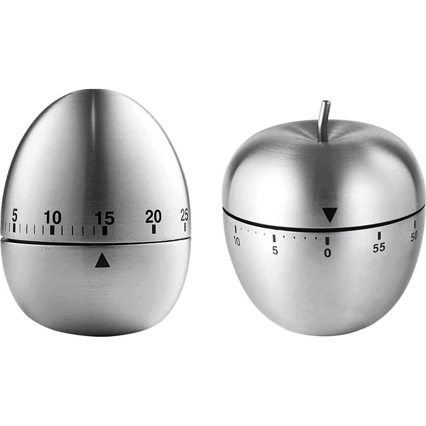 Temporizador de Cocina Mecánico Tomotato 2 Piezas Acero Inoxidable