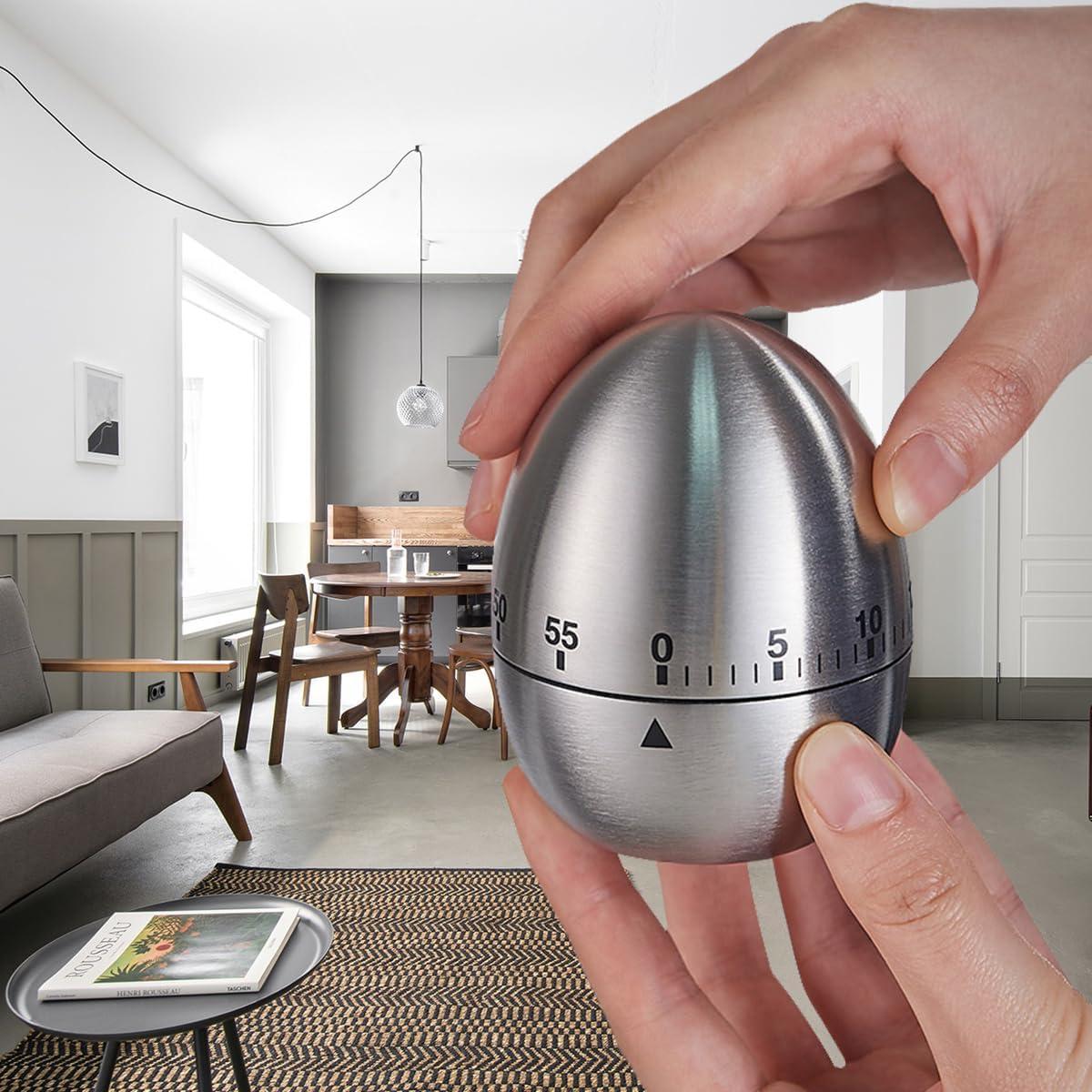 Temporizador mecánico FLTON 60 minutos acero inoxidable huevo