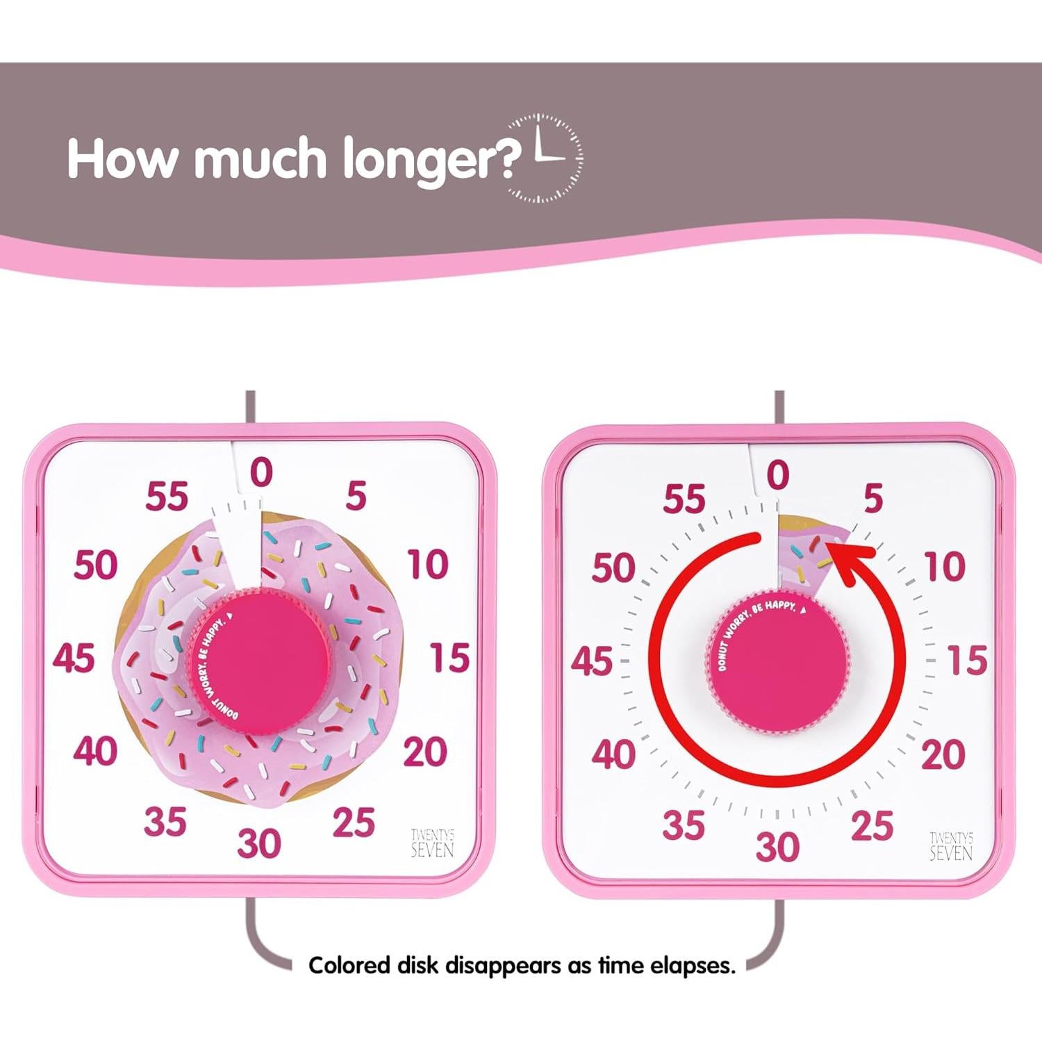 Temporizador Visual TWENTY5 SEVEN 19.05 cm Donut Rosa