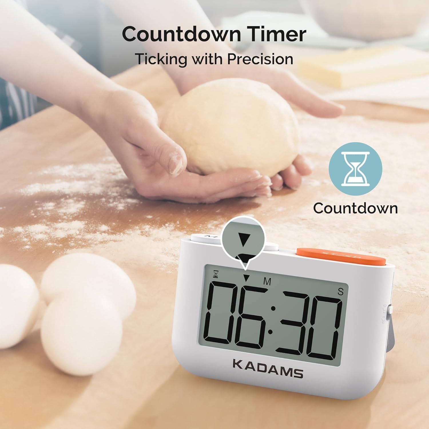 Reloj Digital de Cocina KADAMS con Temporizador y Soporte Plegable