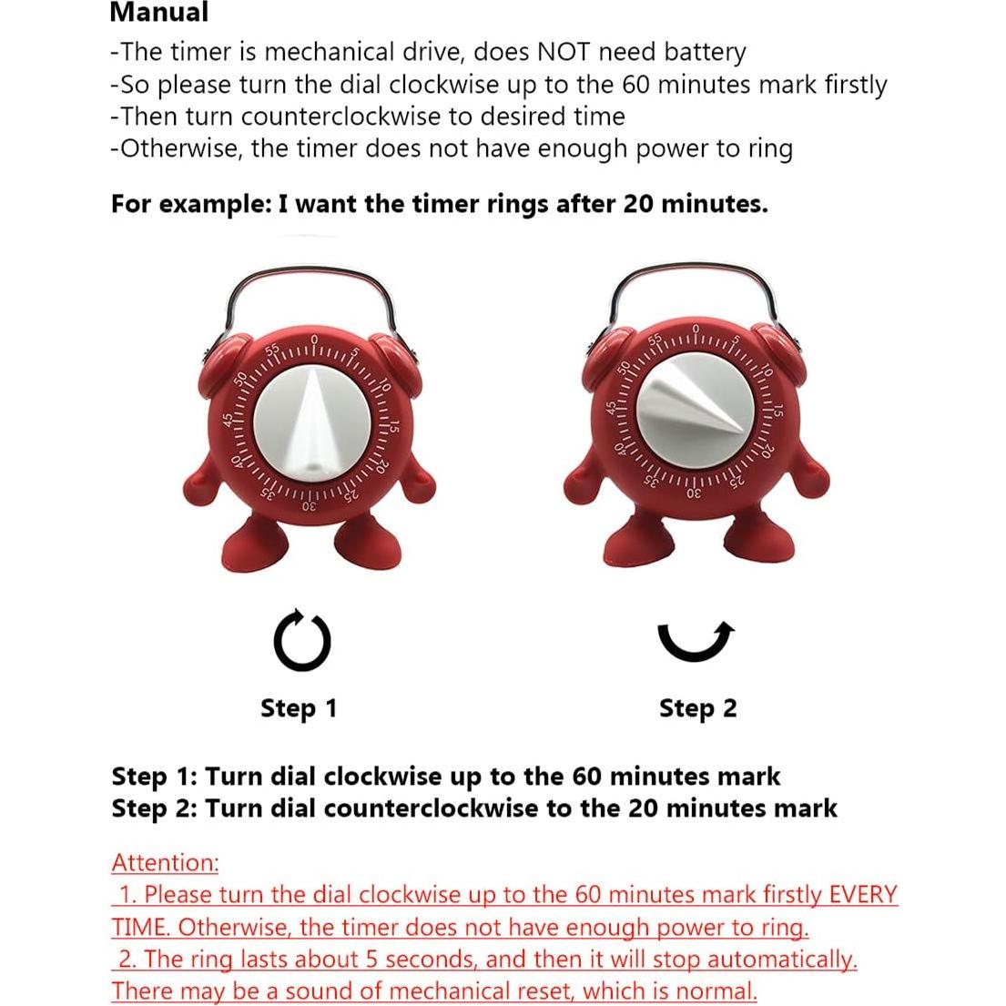 Temporizador de Cocina Mecánico Keleely Verde 60 Minutos