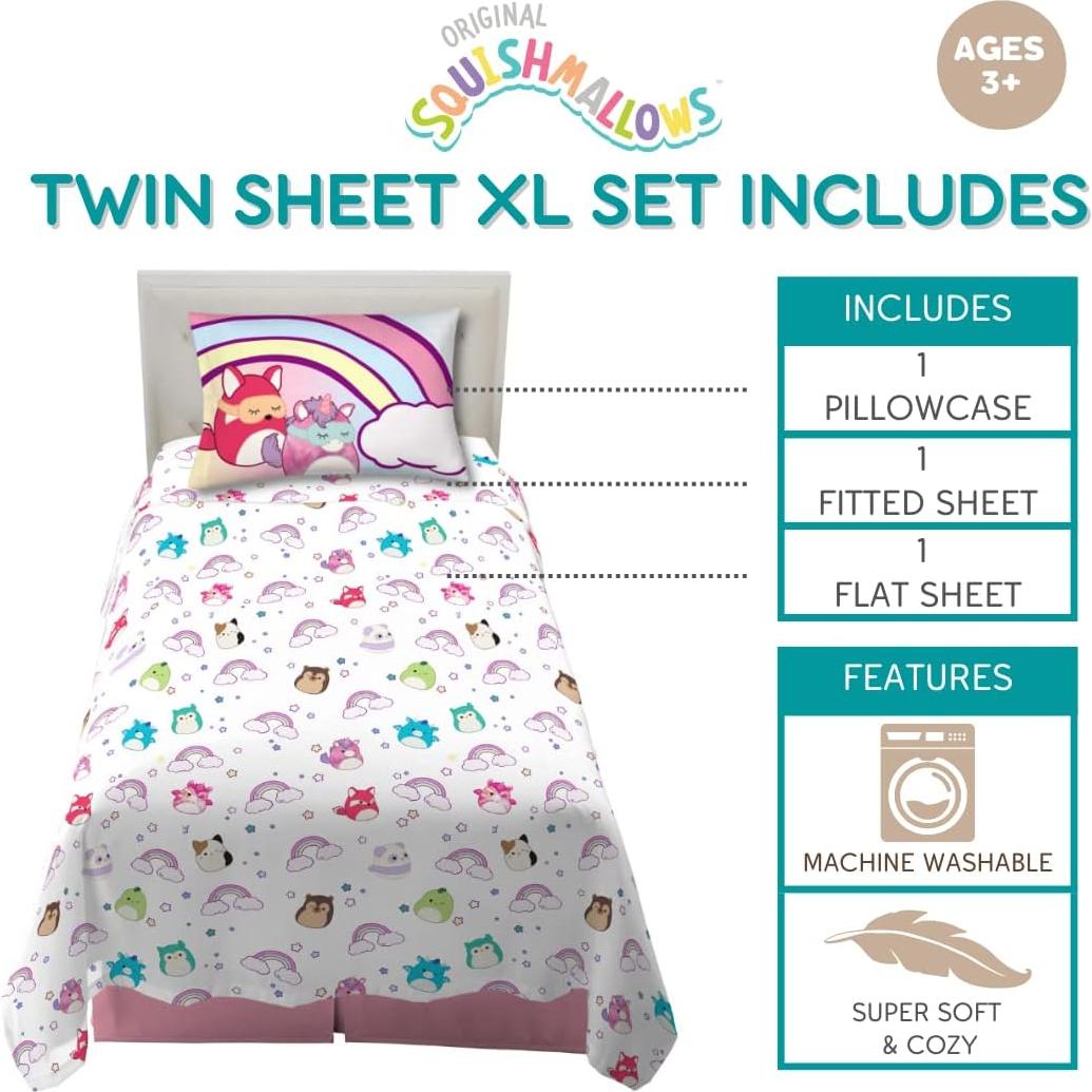 Juego de Sábanas Twin XL Franco Squishmallows Microfibra