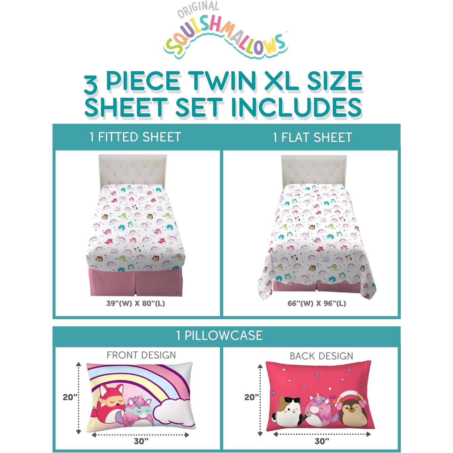 Juego de Sábanas Twin XL Franco Squishmallows Microfibra