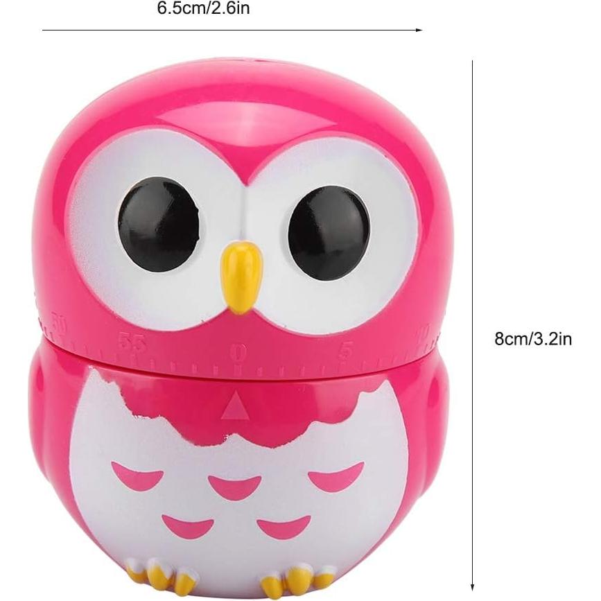 Temporizador de Cocina Mecánico Tyenaza Búho Rosa 55 Minutos