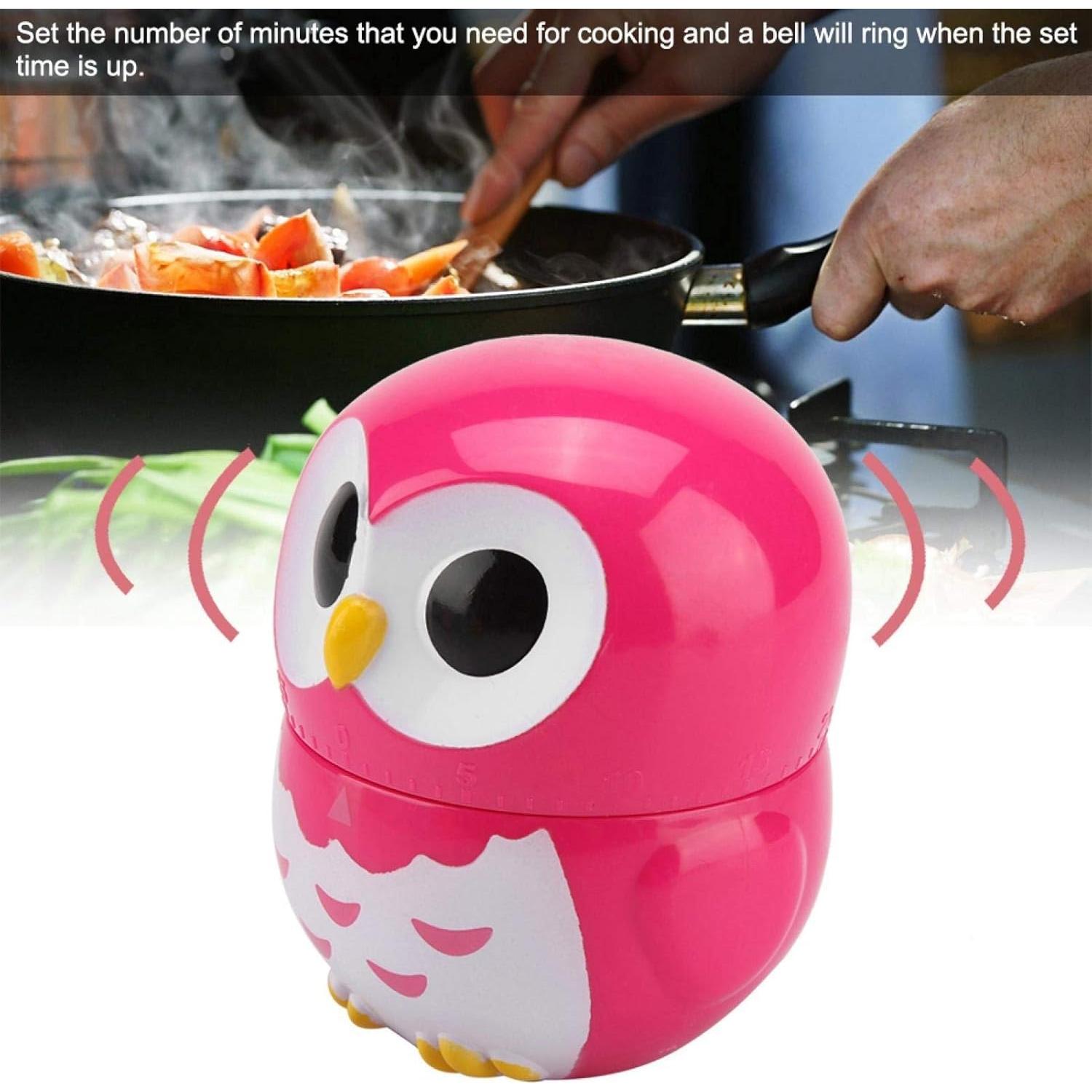 Temporizador de Cocina Mecánico Tyenaza Búho Rosa 55 Minutos
