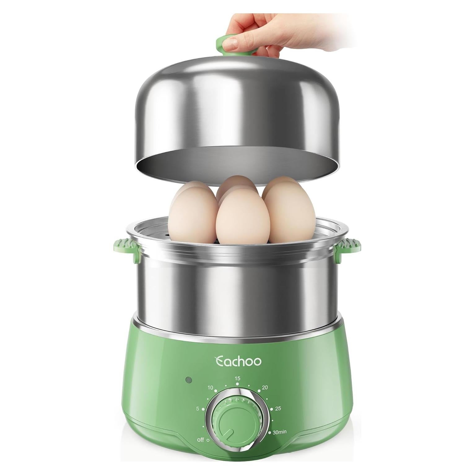 Cocinero de Huevos Duro CACHOO Verde Retro 14 Huevos 350W