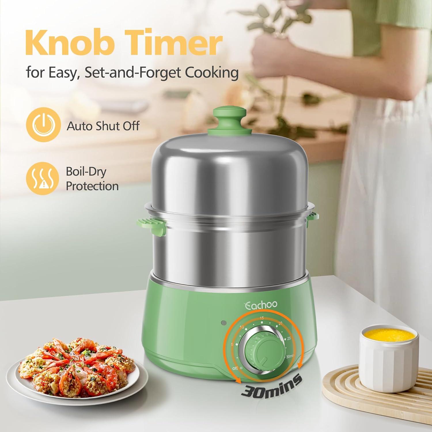 Cocinero de Huevos Duro CACHOO Verde Retro 14 Huevos 350W