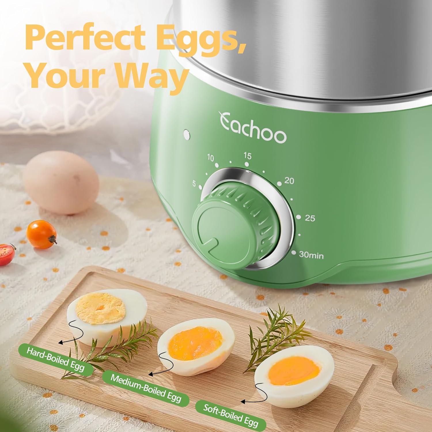 Cocinero de Huevos Duro CACHOO Verde Retro 14 Huevos 350W