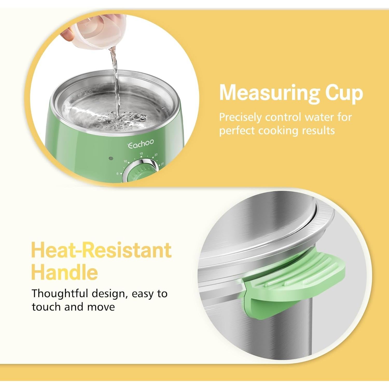 Cocinero de Huevos Duro CACHOO Verde Retro 14 Huevos 350W