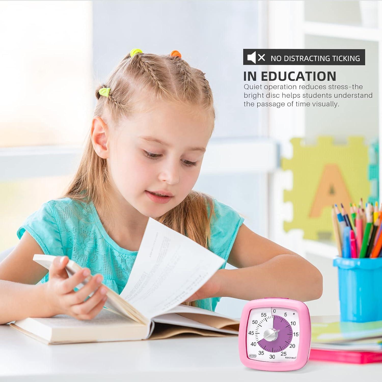 Temporizador Visual Secura 60 Minutos Rosa Sin Tictac