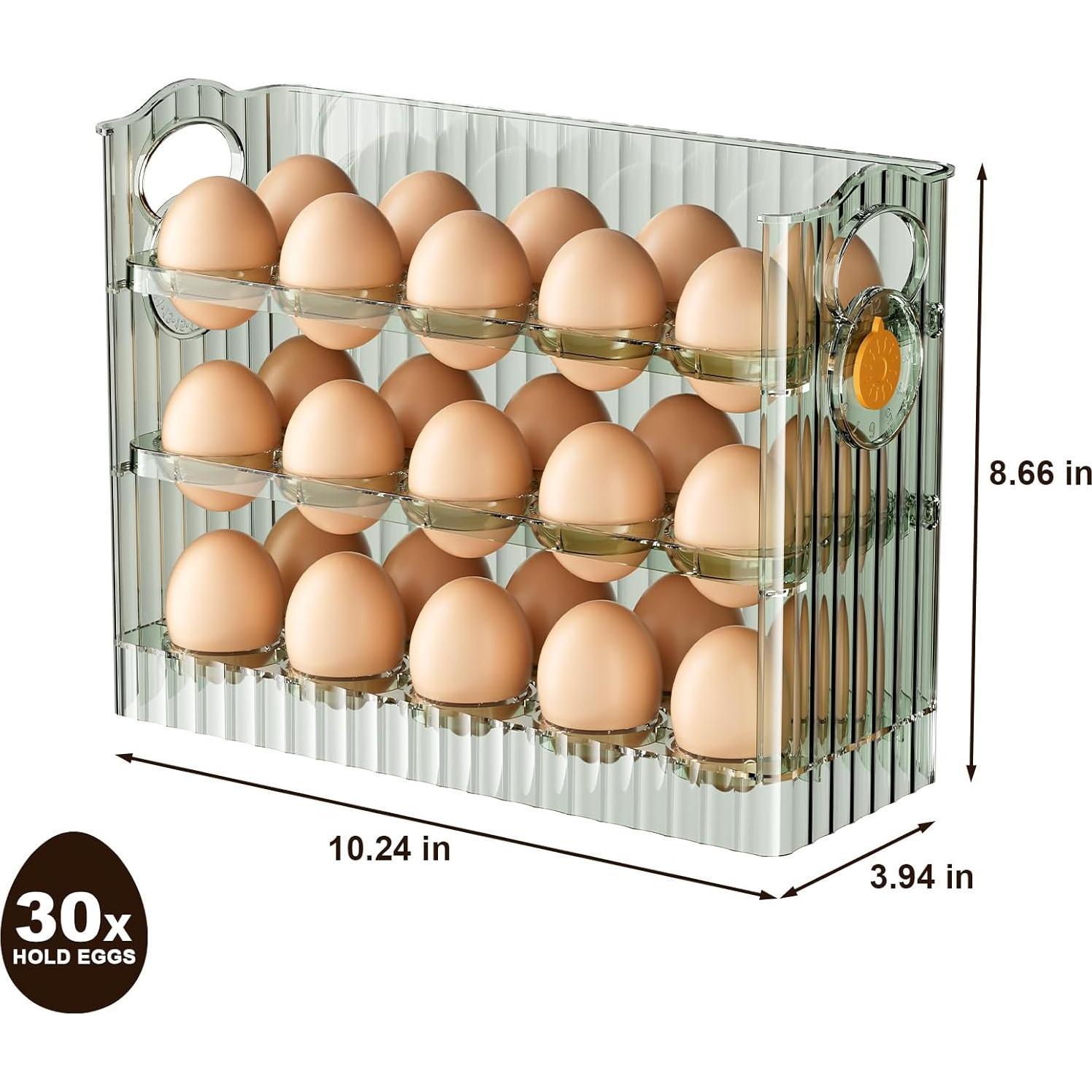 Soporte para Huevos MIHEALPET 30 Huevos 3 Niveles Verde