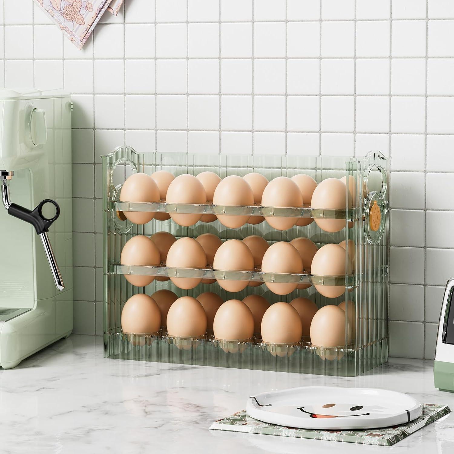 Soporte para Huevos MIHEALPET 30 Huevos 3 Niveles Verde