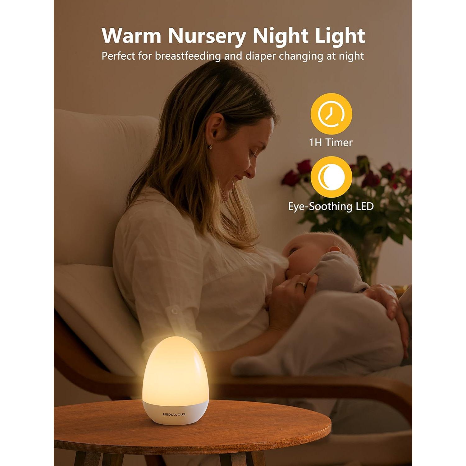 Luz Nocturna MediAcous LED Recargable para Bebés 200H