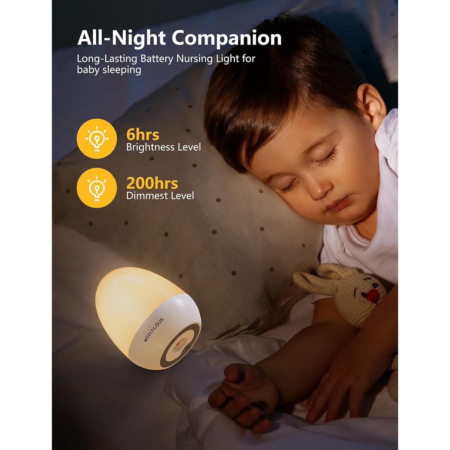 Luz Nocturna MediAcous LED Recargable para Bebés 200H