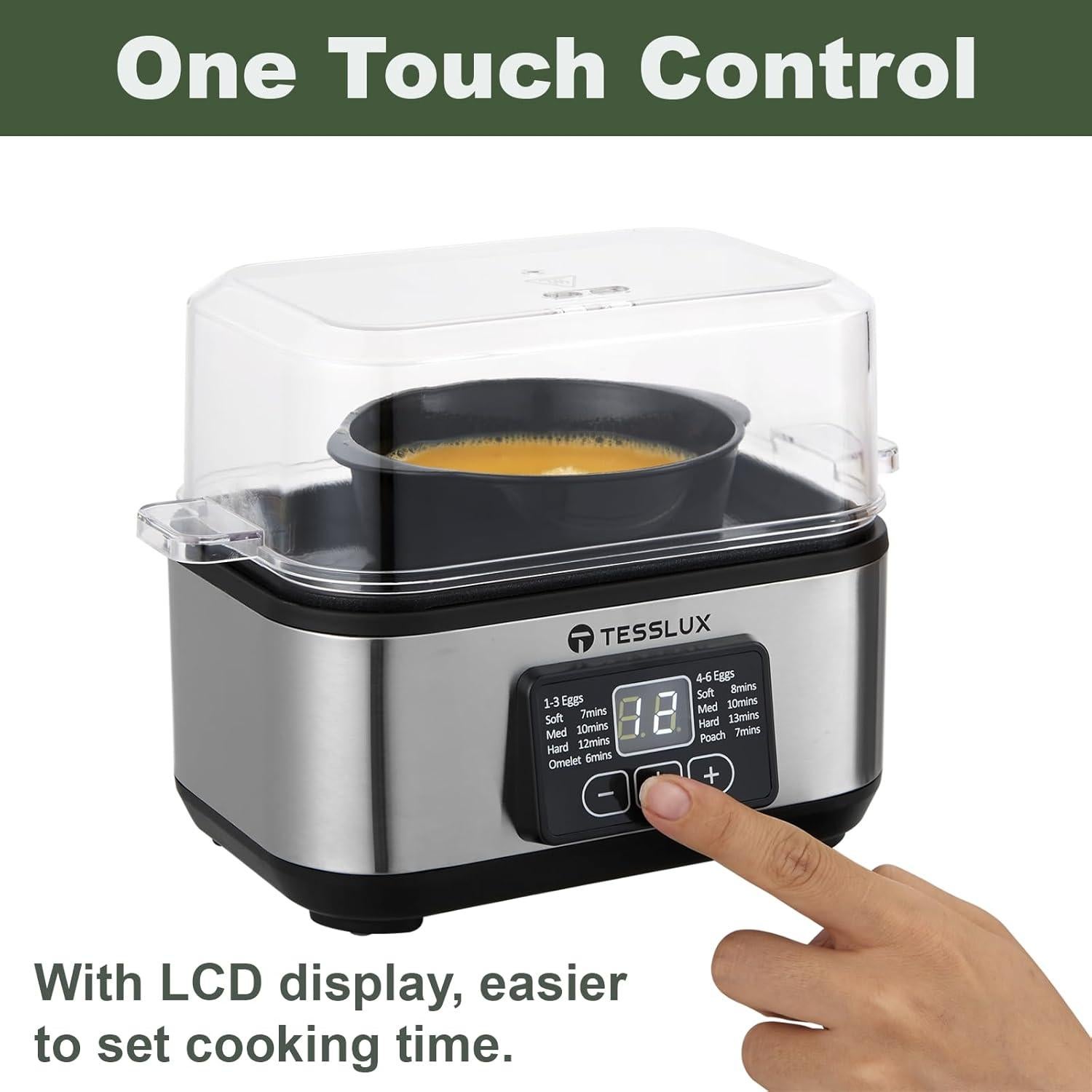 Cocedor de Huevos Eléctrico Tesslux TXEC-2409, 6 Huevos