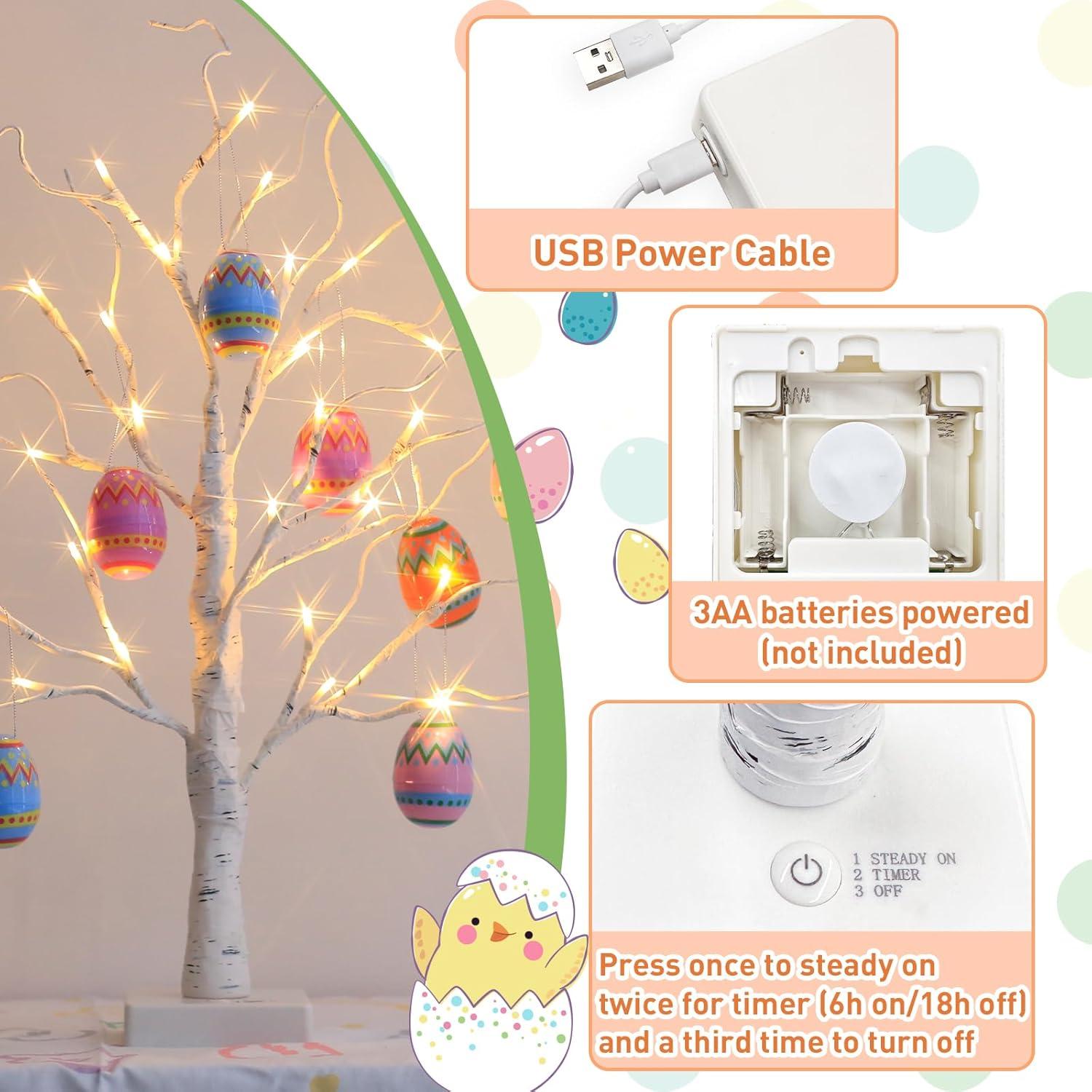 Árbol de Pascua iluminado PEIDUO 60.96 cm 24 luces cálidas
