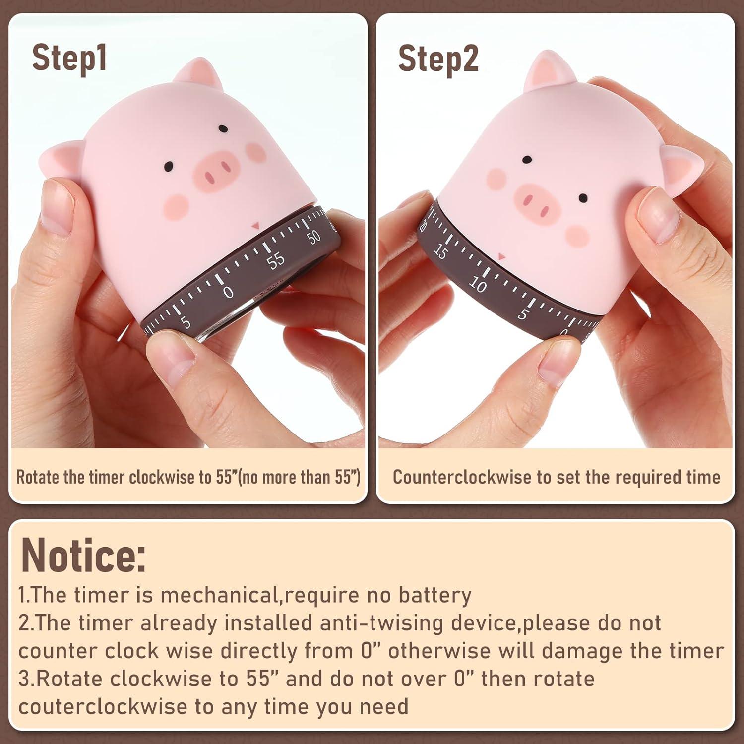 Temporizador de Cocina Mecánico Queekay 4 Pcs Animales 60 Min