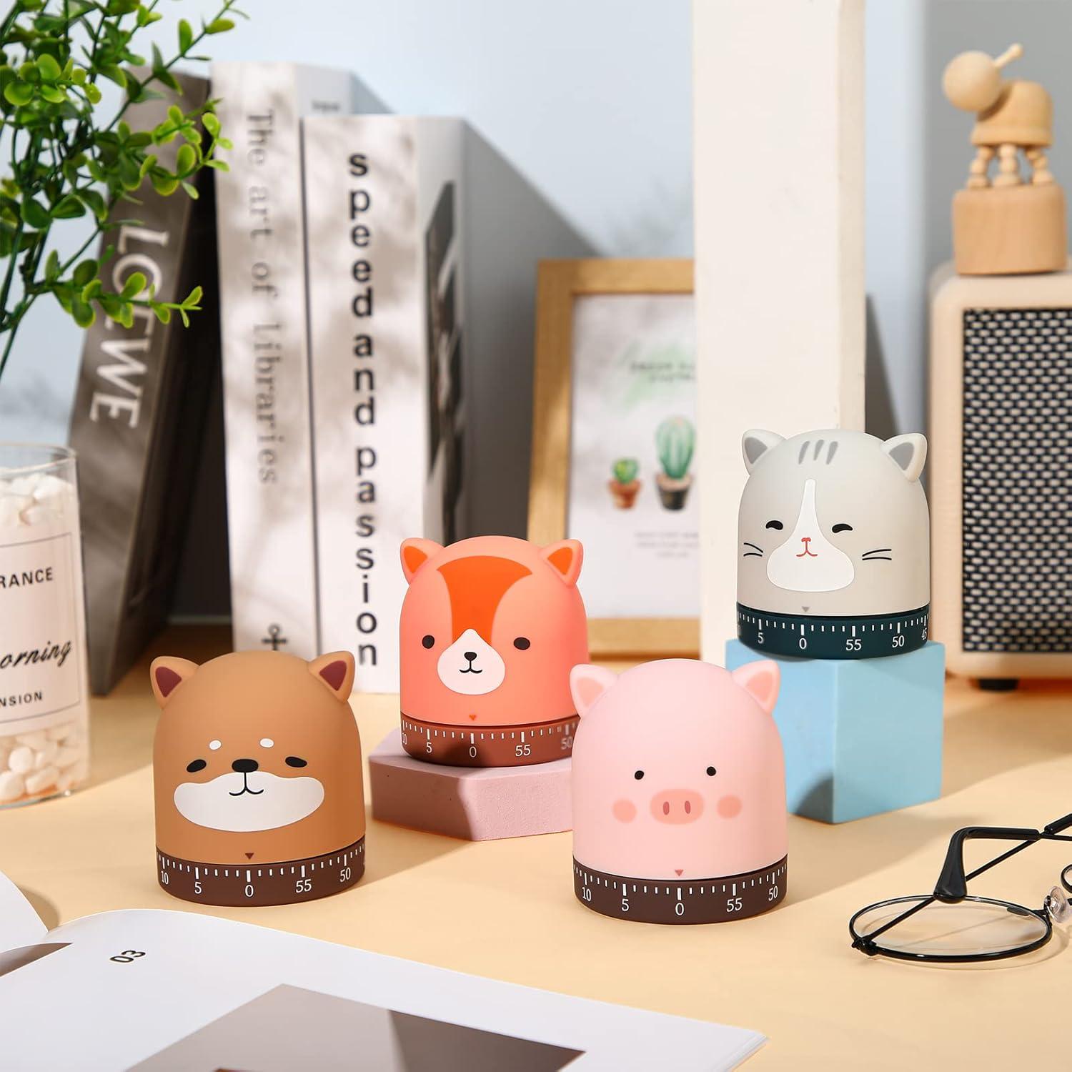 Temporizador de Cocina Mecánico Queekay 4 Pcs Animales 60 Min