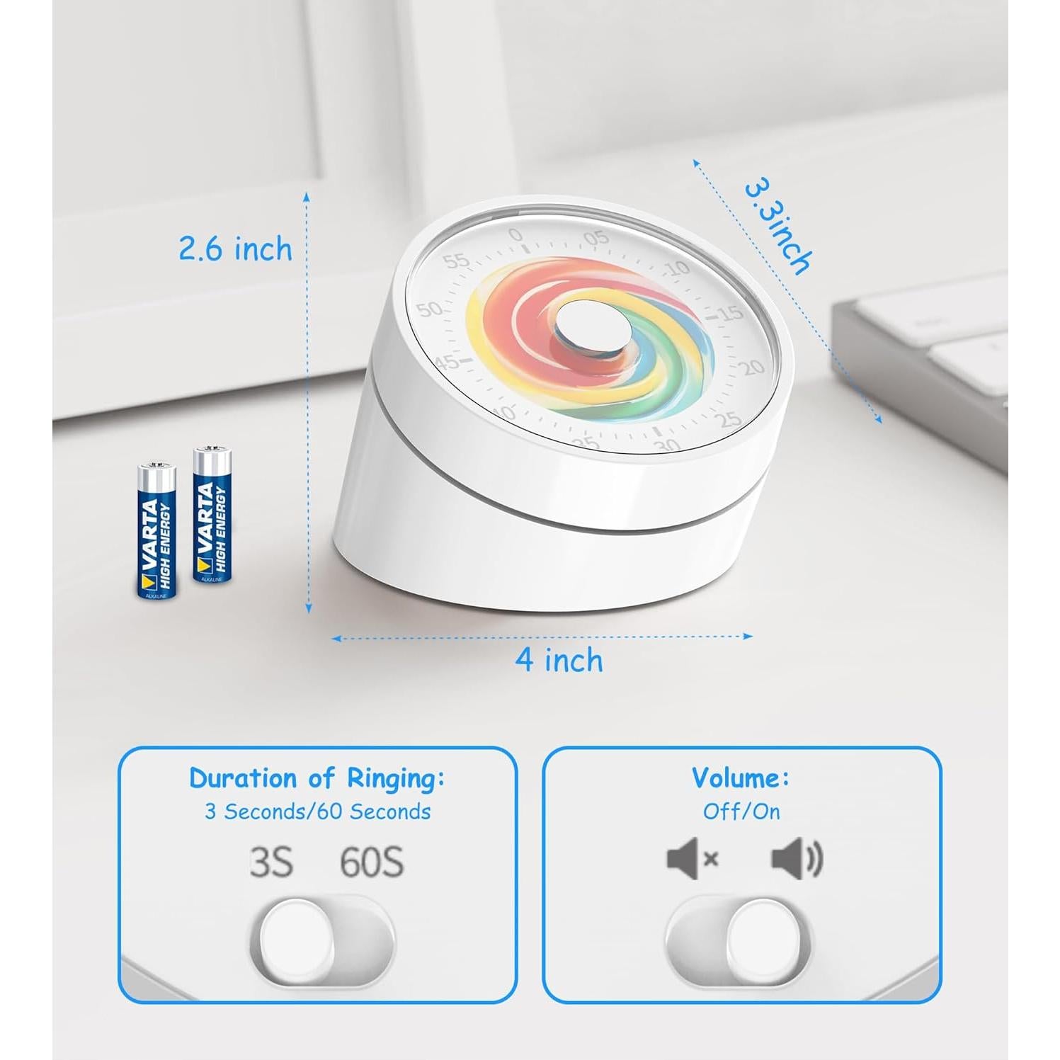 Temporizador Visual Rosenpatio para Niños 60 Minutos Piruleta