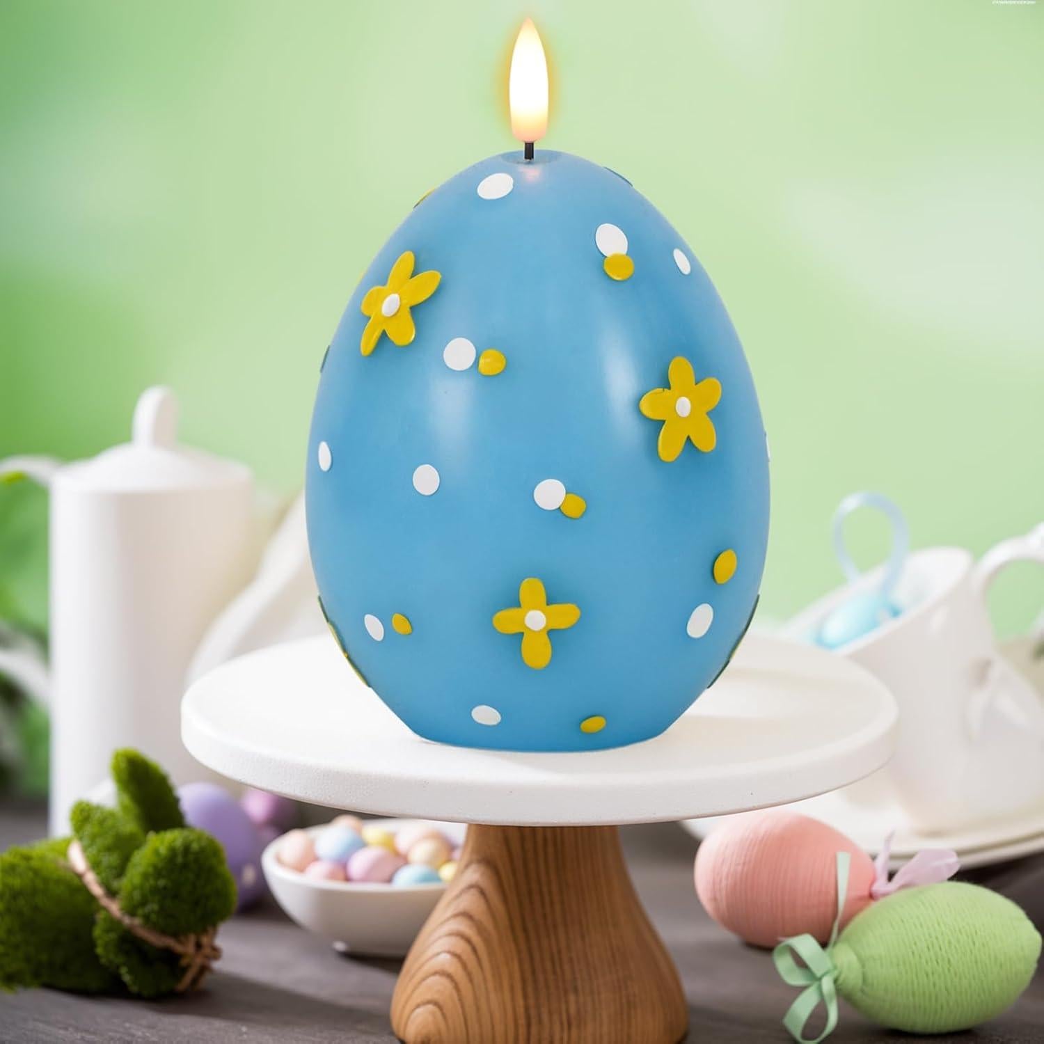 Vela Sin Llama de Pascua DRomance Azul 6.1 cm x 16 cm LED