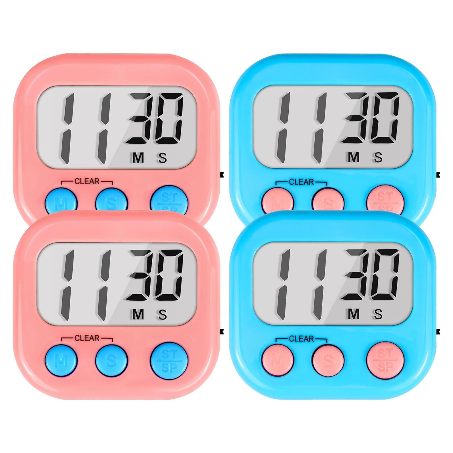 Temporizador Digital Magnético AOUCE 4 Pack Azul Rosa