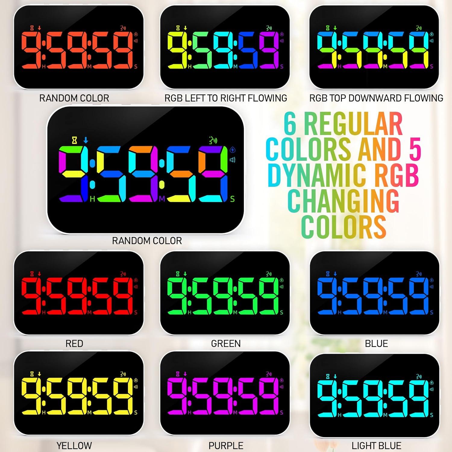 Temporizador Digital TXL Recargable con Pantalla LED RGB