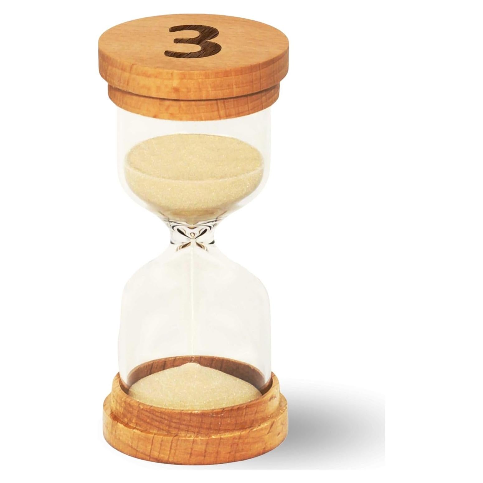 Reloj de Arena Chillkat 3 Minutos con Tapas de Madera