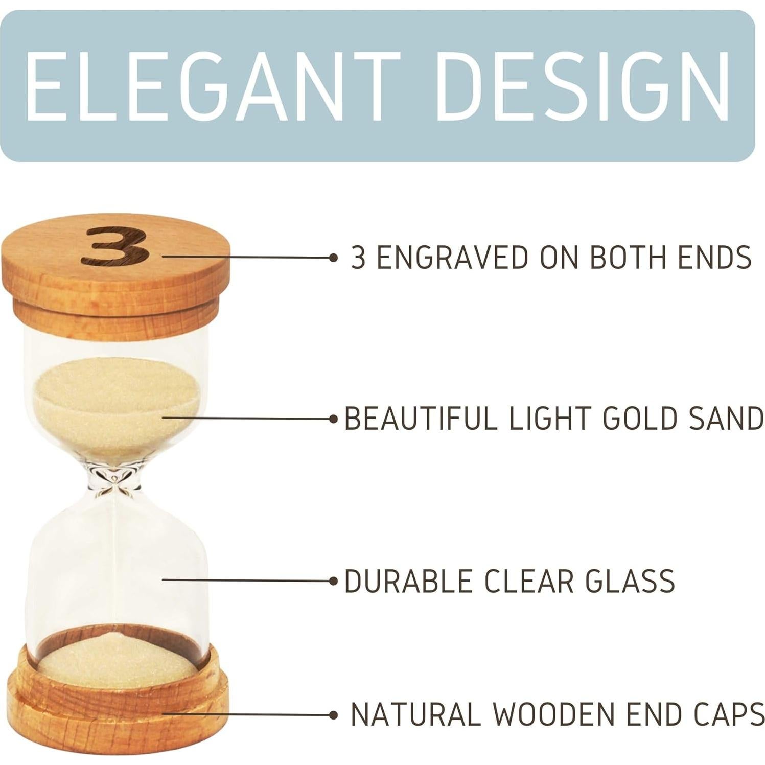 Reloj de Arena Chillkat 3 Minutos con Tapas de Madera