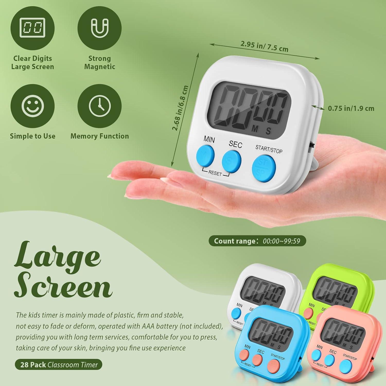 Temporizadores Digitales Xuhal 28 Pcs Magnéticos para Cocina