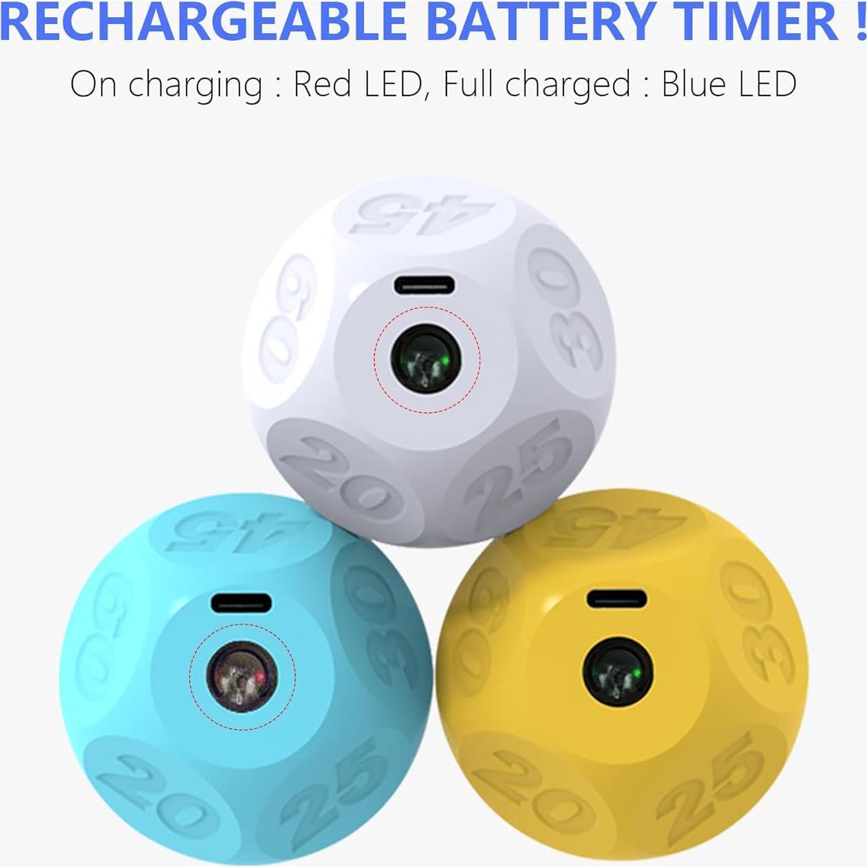 Temporizador de Cocina BEBESIRI Cubo Recargable 60 Minutos Blanco